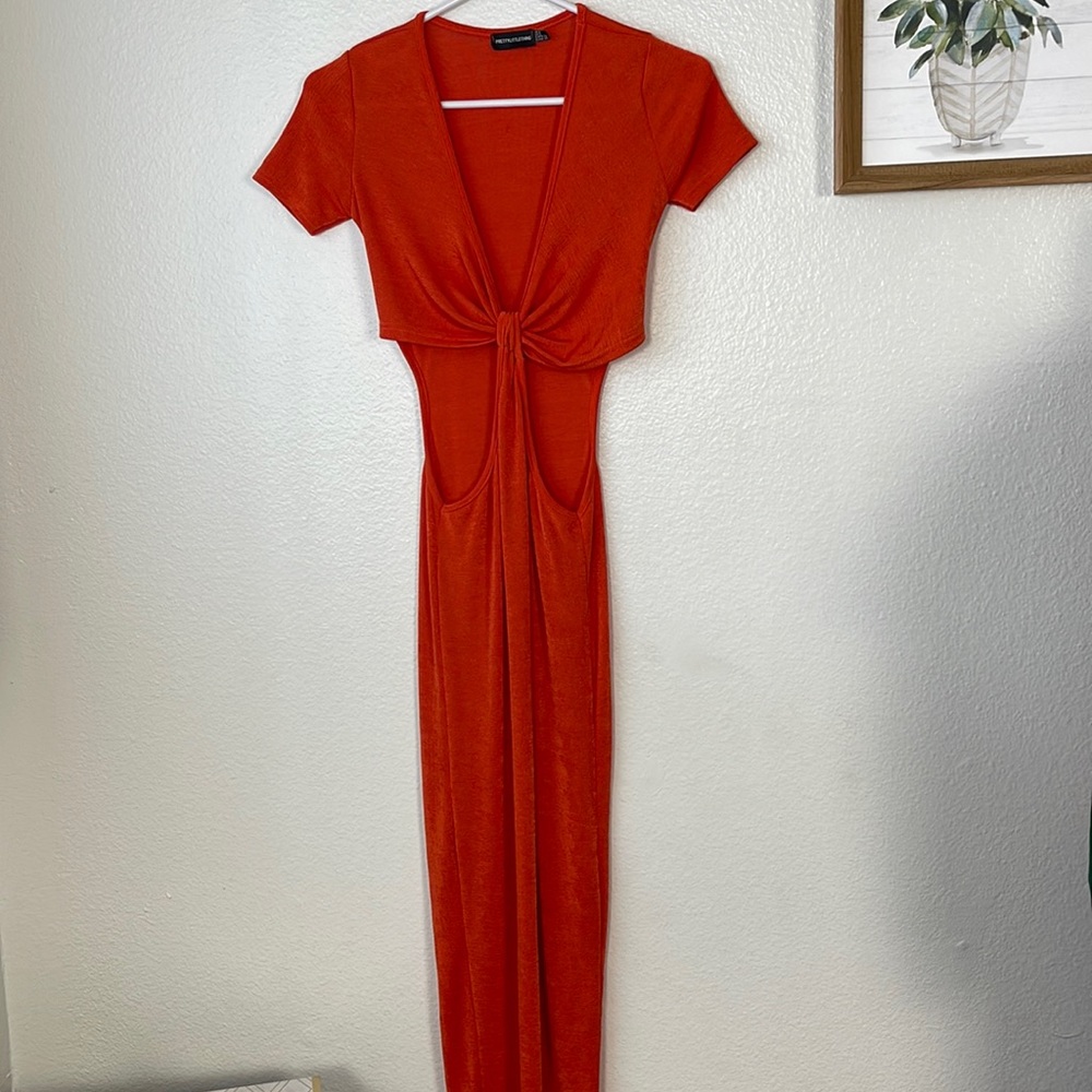Pretty Little Thing Hot Orange Dress Small/Medium